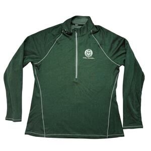 Under Armour Women's Dark Green 1/4 Zip Pullover with White Trim